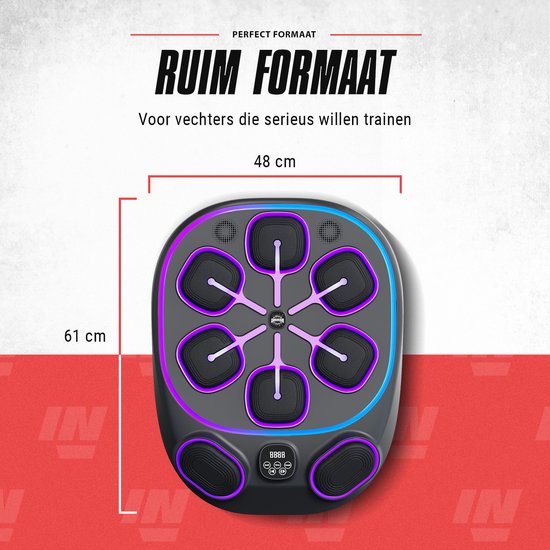 Inventus Boxing Machine PRO - Incl. Bokshandschoenen - Boksmachine Installatie Zonder Boren - Reflex Muziek Boksen - Smart Bluetooth Boxmachine - Sporten Boks Trainen - Bokszak / Boksbal - USB Oplaadbaar - Voor volwassenen