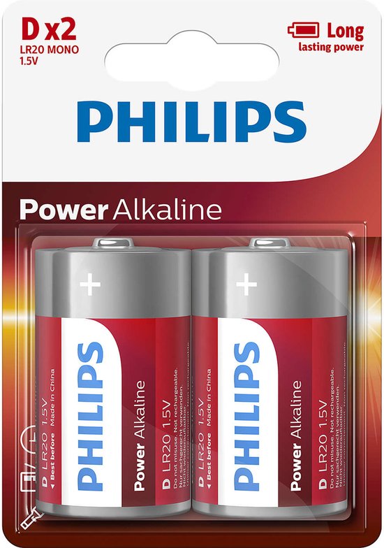 Philips LR20P2B - D / LR20 batterijen - 2 stuks