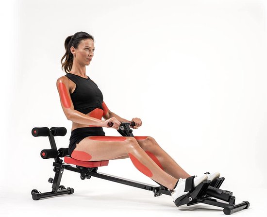 Kendox RowShaper - Roei-apparaat voor thuis - Fitnessapparaat voor cardio- en krachttraining - Fitness Roeiapparaat met LCD Display voor thuistraining - Belastbaar tot 120 kg - Mail Order Edition