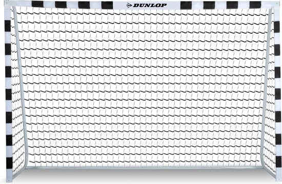 Dunlop Voetbaldoel - Voetbal Goal 300 x 90 x 200 cm - Voetbalgoal Groot - Buitenspeelgoed voor Kinderen en Volwassenen - Snelle Montage - Voetbal Training Doel - Metaal - Zwart/ Wit