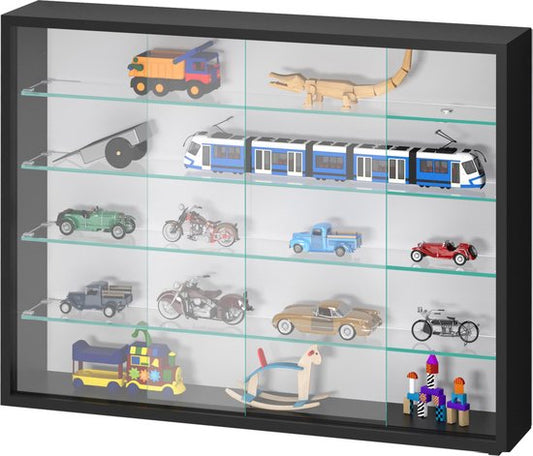 Vitrinekast staande hangende wandvitrine - schuifdeuren - 75 x 55 x 14 cm