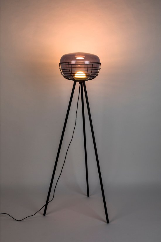 Zuiver Smokey Vloerlamp - Staande driepoot lamp - Zwart