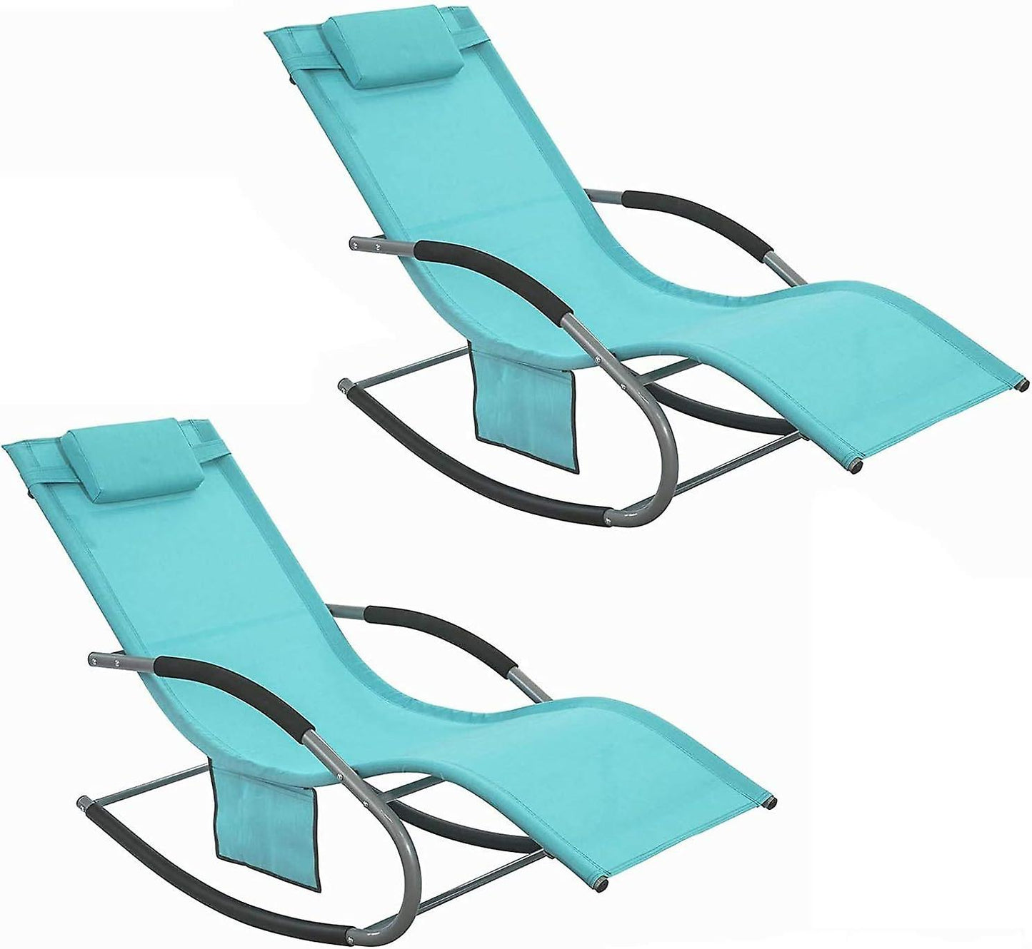 SoBuy - 2 Tuinstoelen - blauw - 141x62x86 cm