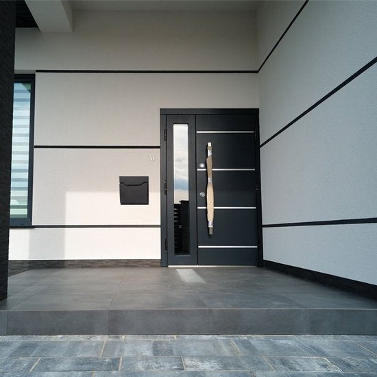 BRASQ Brievenbus Premium Zwart - Wandbrievenbus - Incl. Montagemateriaal & 2 Sleutels - met Krantenvak en Slot - RVS