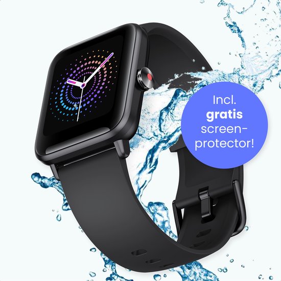 MAOO BOOST Smartwatch – Waterproof – Smartwatch voor Heren & Dames – Stappenteller, Hartslag & Slaapmonitor – Multisport – Android & iOS – Zwart