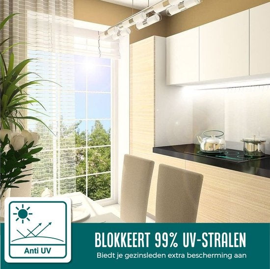 Homewell Raamfolie HR++ 120x300cm - 99% UV protectie - Statisch Zelfklevend - Isolerend - Transparant