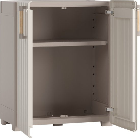 Keter - Opbergkast - Groove - laag - beige - zandkleurig