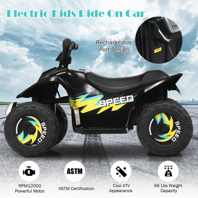 Coast Elektrische Auto voor Kinderen – Electro Kinderquad – 73 x 40 x 44,5 cm – Zwart