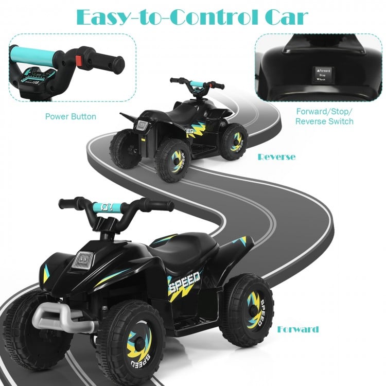 Coast Elektrische Auto voor Kinderen – Electro Kinderquad – 73 x 40 x 44,5 cm – Zwart