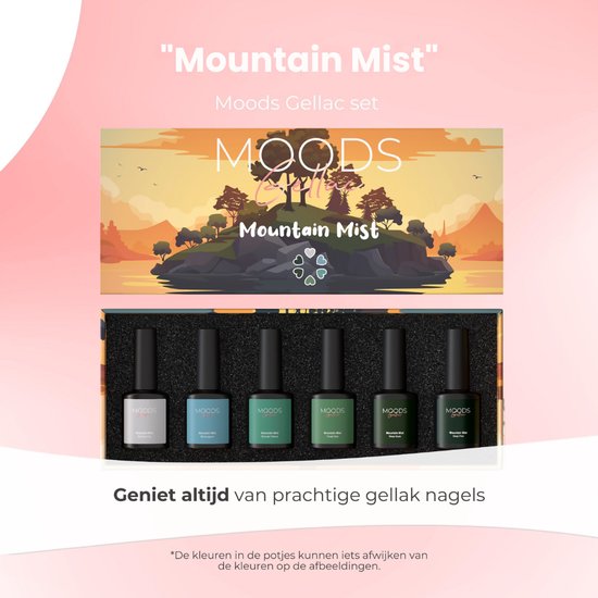 Moods Gellac 6-delige Set - Gellak Starterspakket - Gel Nagellak - 8ML - Mountain Mist - Gellac - Nagels - Chique Kleuren
