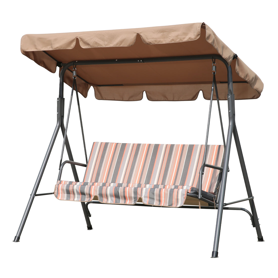 Angel Living Tuinschommel 3-Zits - met Verstelbaar Zonnescherm - Grijs - 169 x 110 x 151 cm