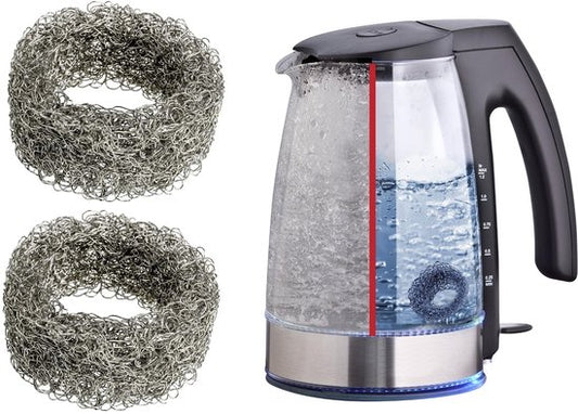 Kalkvanger Mod. Hexi RVS kalkbescherming waterkoker accessoires ontkalker kalkfilter energiebesparend zonder chemicaliën set van 2 4 x 2 cm zilver