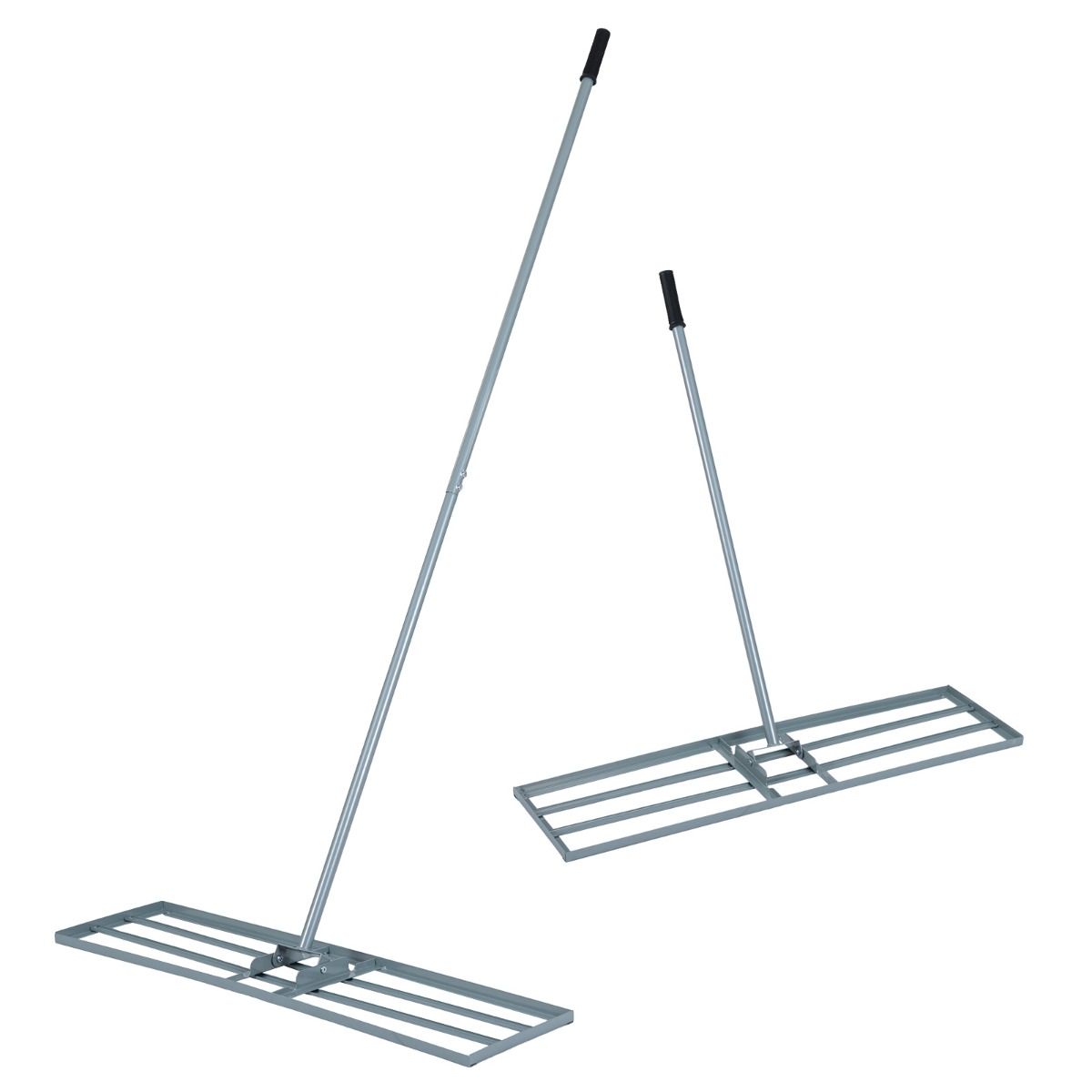 Coast Egaliseerhark voor Gazon 91 x 25 cm - Ergonomisch Handvat 170 cm - Zilver