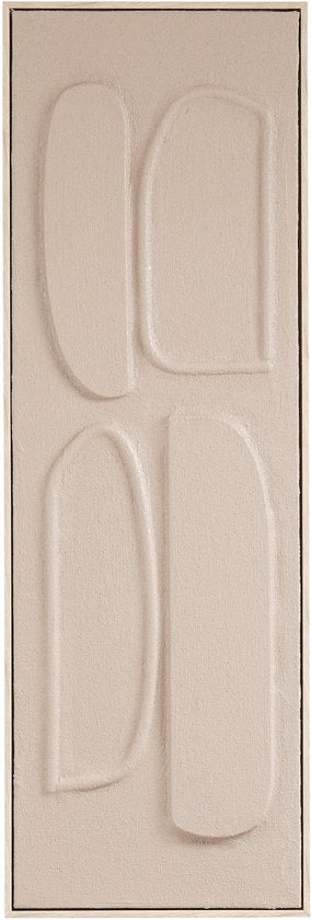 Mica Decorations Wanddecoratie - Wandpaneel Abstracte Kunst 90 x 30 x 3 cm - Woondecoratie voor Woonkamer of Slaapkamer - Bruin