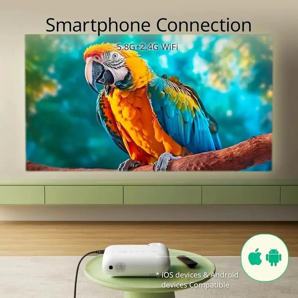 Yoton Y7 Beamer - Native Full HD 1080p - 4K Compatibel - 9000 Lumen - WiFi & Bluetooth - Zwart