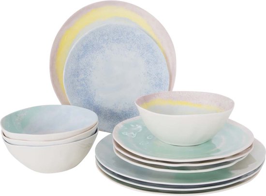 Bo-Camp - Pastel - Servies - Barfleur - 12 Stuks