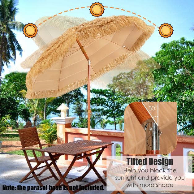 Coast 200 cm Kantelbare Strandparasol – Natural – Draagbaar met Zandanker