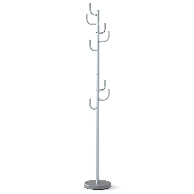 Coast Garderobestandaard Zilver – Moderne Kactus Kapstok met 8 Haken – 26,67 x 119/175 cm