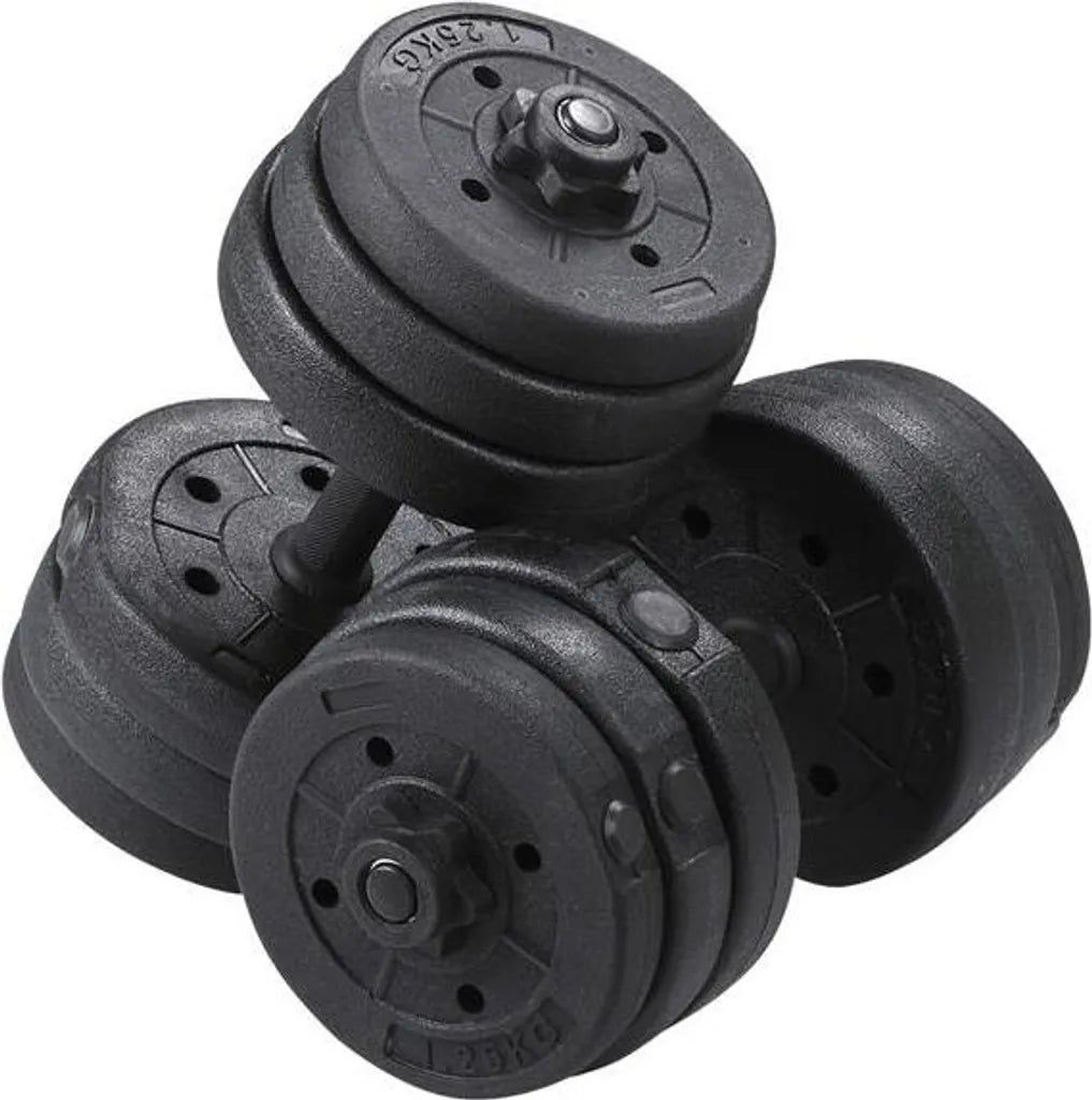 Yaheetech Dumbbellset 20kg - Verstelbaar - Antislip - 12 Gewichten - Zwart