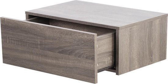 Zwevend nachtkasje - hangend halkastje - met lade - 50 cm breed