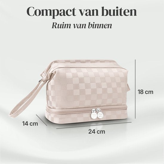 SC Travel Essentials - Toilettas en Make-up Organizer - Waterdicht en Compact - Geschikt voor Reis en Dagelijks Gebruik - Unisex - Lichtroze