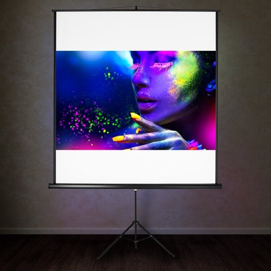 tectake® - Projectiescherm met statief 152 x 152 cm 402513