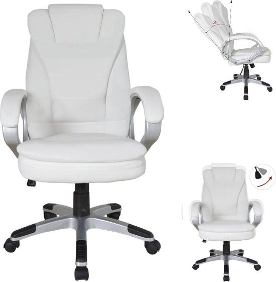 VDD Gaming Bureaustoel - Ergonomisch verstelbaar - Wit -  62x50x115cm