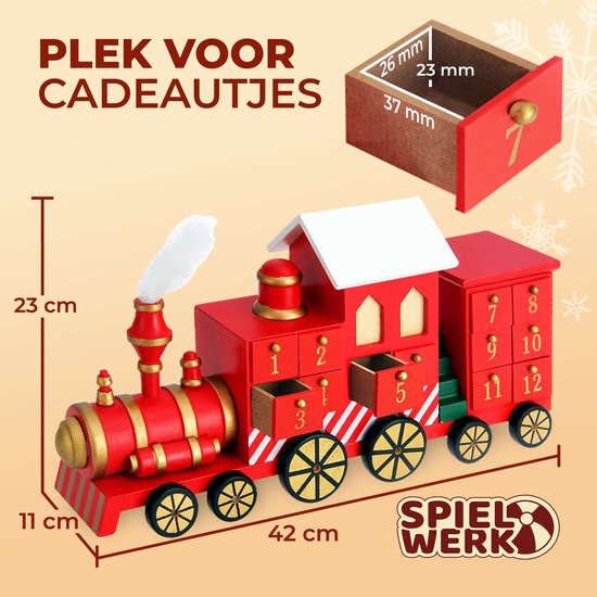 Adventskalender Locomotief - Laden om zelf te vullen - Herbruikbaar