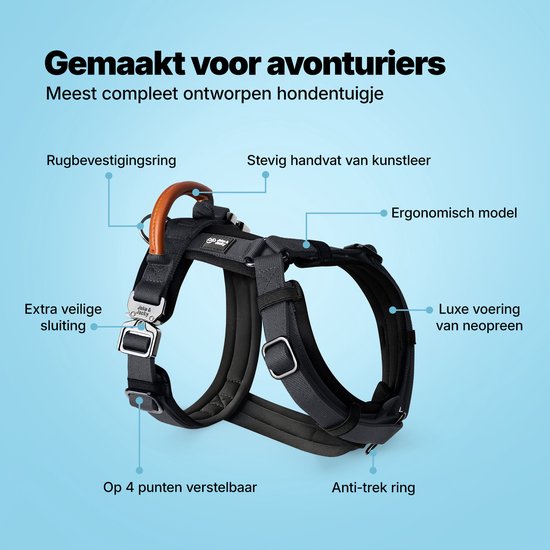 Jake and Jacky Hondentuigje Kleine Hond - Anti-Trek Tuig - Kattentuigje - Y Tuig Hond - Hondenharnas Kleine Hondjes - Kattenharnas - Zwart - Maat XS