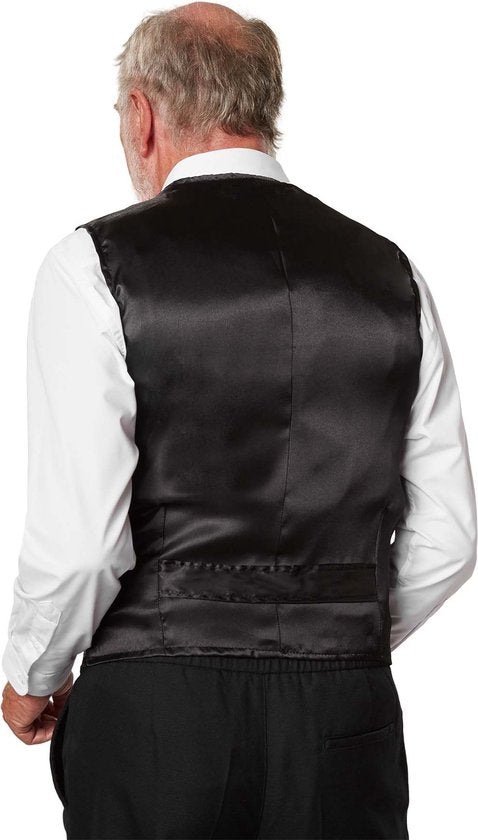 dressforfun - Paillettenvest heren zwart XL - verkleedkleding kostuum halloween verkleden feestkleding carnavalskleding carnaval feestkledij partykleding - 303974