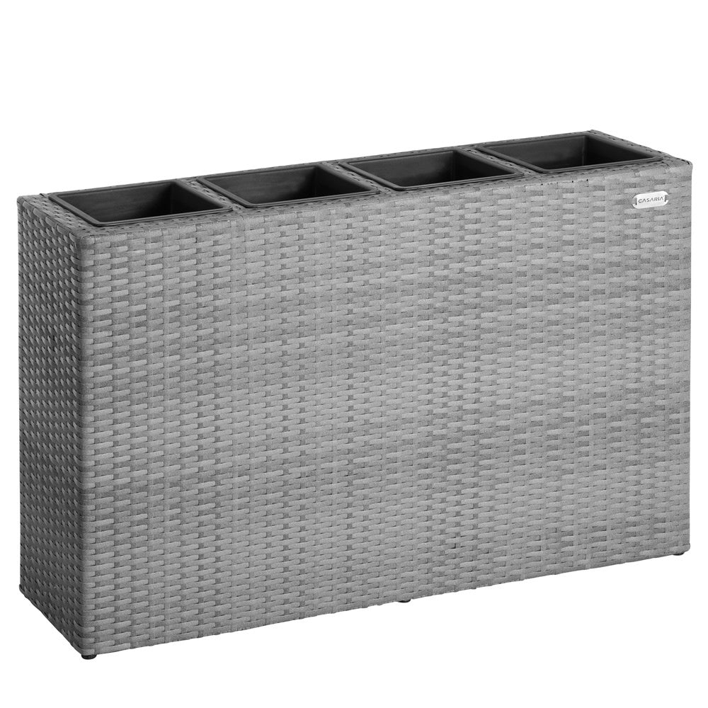 Casaria Polyratton bloempot grijs 95x27x60cm