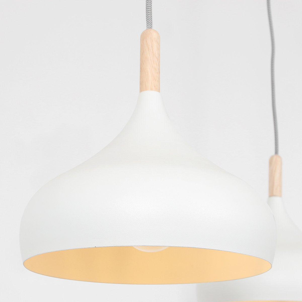 Mexlite - hanglamp - Bjorr - wit - hout metaal - grote eettafellamp - E27 - 3099W