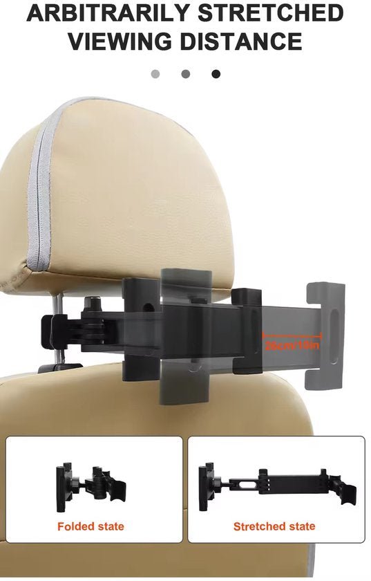 Garpex® Luxe Tablet Houder Auto - Hoofdsteun - 360 Graden Draaibaar - Geschikt voor Tablet, Telefoon en meer
