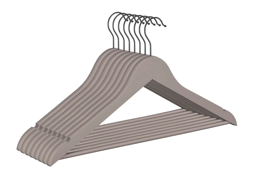 Blomus KAAHU Houten Kledinghangers - Set van 8 - Satellite - 44 cm