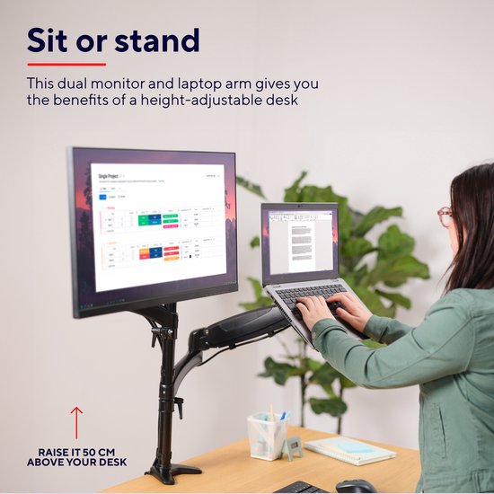 Trust Mara - Dubbele Monitor Arm - Monitor & Laptop