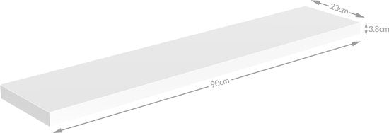 Casaria Wandplank – 2 St. 90 cm 15kg Belastbaar – Wit mat