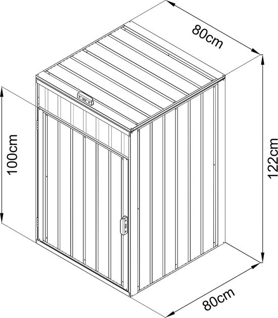 AXI Owen metalen Containerombouw Antraciet - Kliko ombouw voor 1 afvalcontainer – Max. 240L – Goede ventilatie
