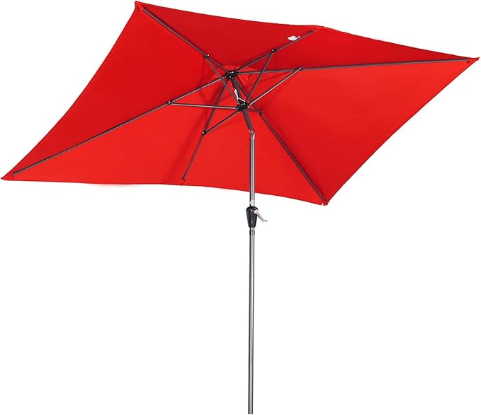 Angel Living Tuinparasol - 2 x 3 m - Aluminium - Kantelbaar - Rood