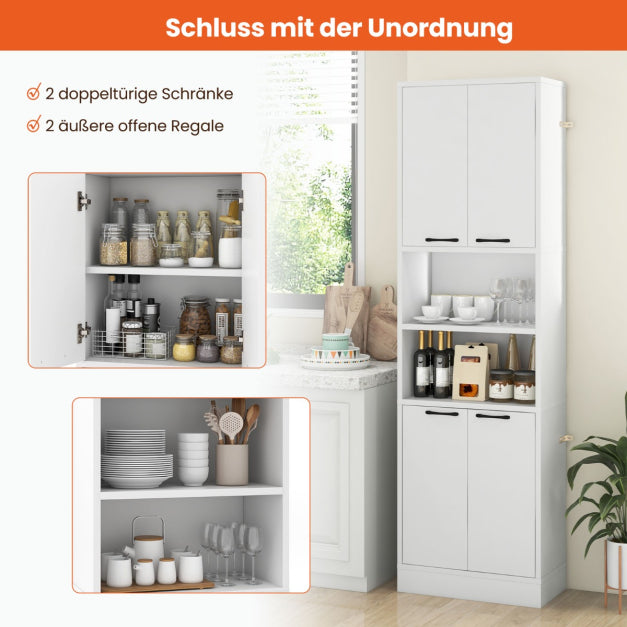 Coast Keukenkast - MDF & Hout - 56 x 30 x 190 cm - Wit