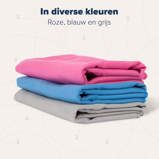 TRVLMORE Microvezel Reishanddoek Set - 2 Stuks - Klein (40 x 80 cm) & Groot (76 x 150 cm) - Microvezel - Blauw