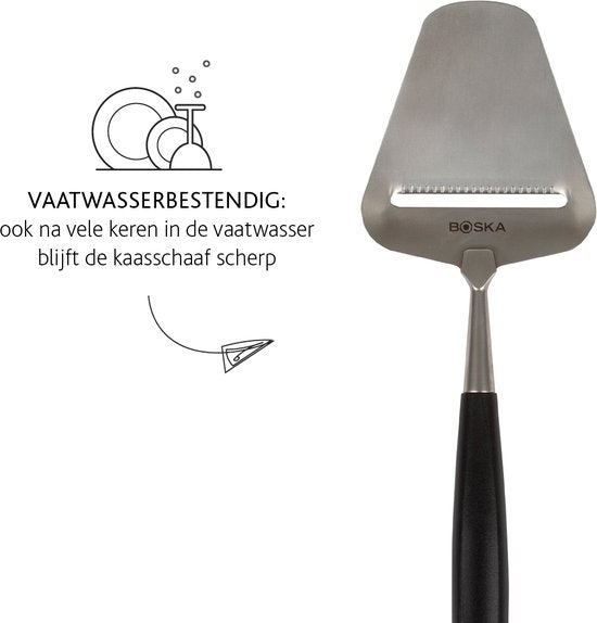 Boska Kaasschaaf Milano+ - Kaasschaaf voor harde kaas - Vaatwasserbestendig - Kaasschaaf Zwart - Cadeautips - Keukengerei - Keuken accessoires - 10 jaar garantie