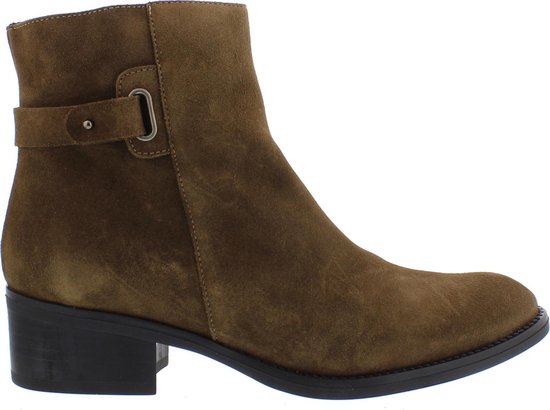 Toni Pons Terry-SY Enkellaarsjes Dames – Taupe – Suède Bovenwerk – Blokhak van 4 cm – Maat 36