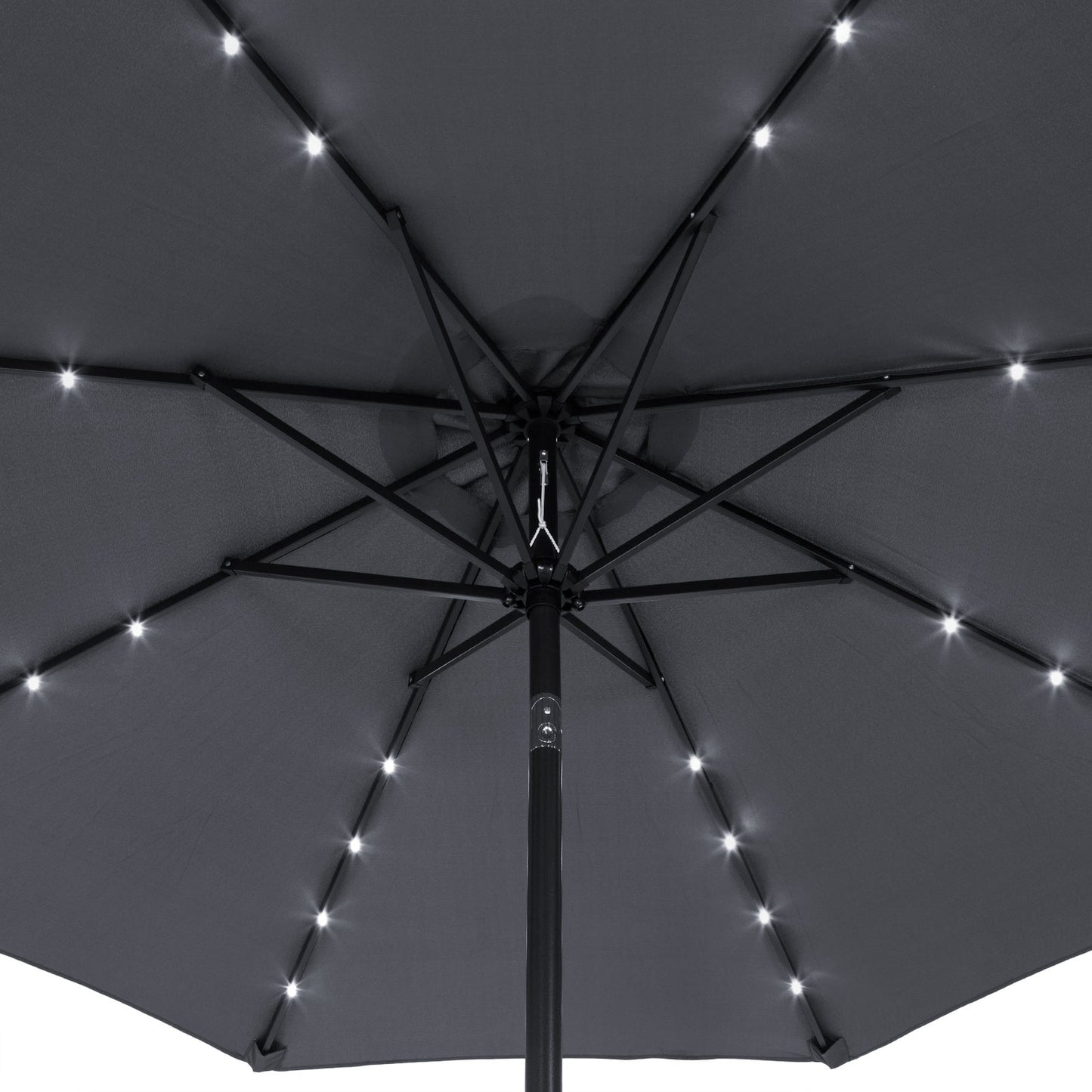 Kingsleeve Parasol - LED-verlichting 300 cm Solar - Antraciet