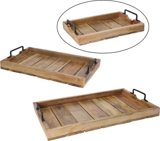 Dienblad - Hout - Rechthoek - 38 x 25 x 5 cm