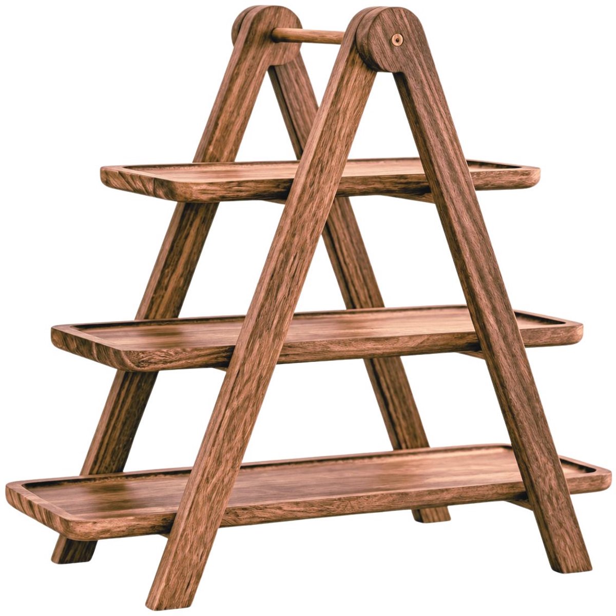 Ceruzo Houten Serveerrek met 3 Lagen – Inklapbare Etagère – 43 x 18 x 40 cm