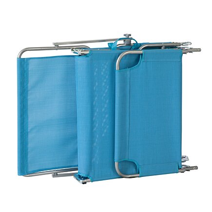SoBuy Ligbed set van 2 - Afneembaar Kussen - Verstelbaar Zonnedak - Blauw