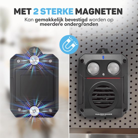 Vulpes Goods® Verjager Marterverjager PRO V3 – Ongedierteverjager - Steenmarter Verjager voor Outdoor Gebruik - 100% Waterdicht - Draadloos & Oplaadbaar