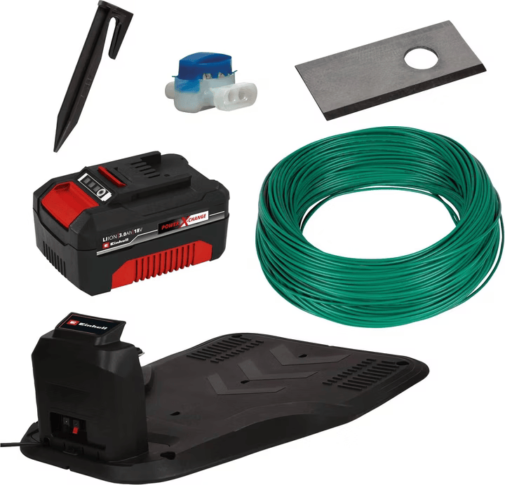 Einhell FREELEXO 550 Robotmaaier Set - Tot 550 m² - 20-60 mm - Zwart/Rood - Incl. 3.0 Ah Accu & Installatieset