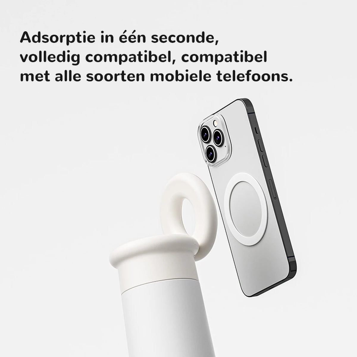 LIFEPAL BF25B571 waterfles met magnetische telefoonhouder - 550 ml - wit