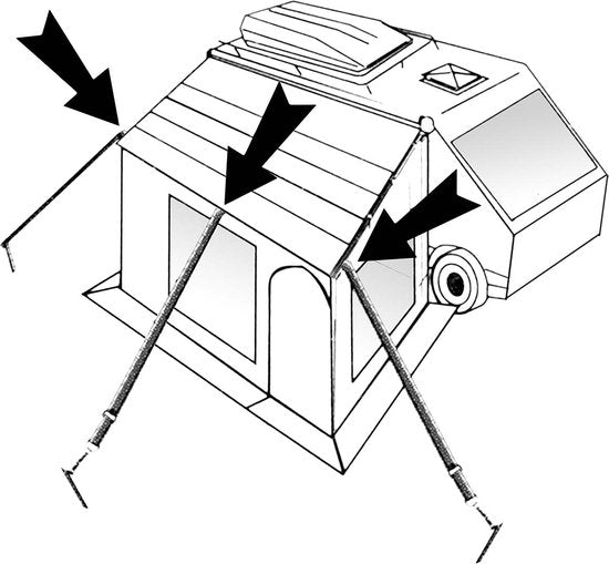 Bo-Camp - Stormband set - Universeel - 3 Stuks van 5 meter